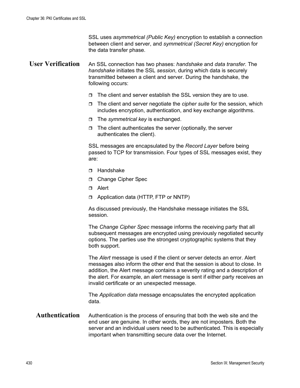 User verification, Authentication, User verification authentication | Allied Telesis AT-S63 User Manual | Page 430 / 538