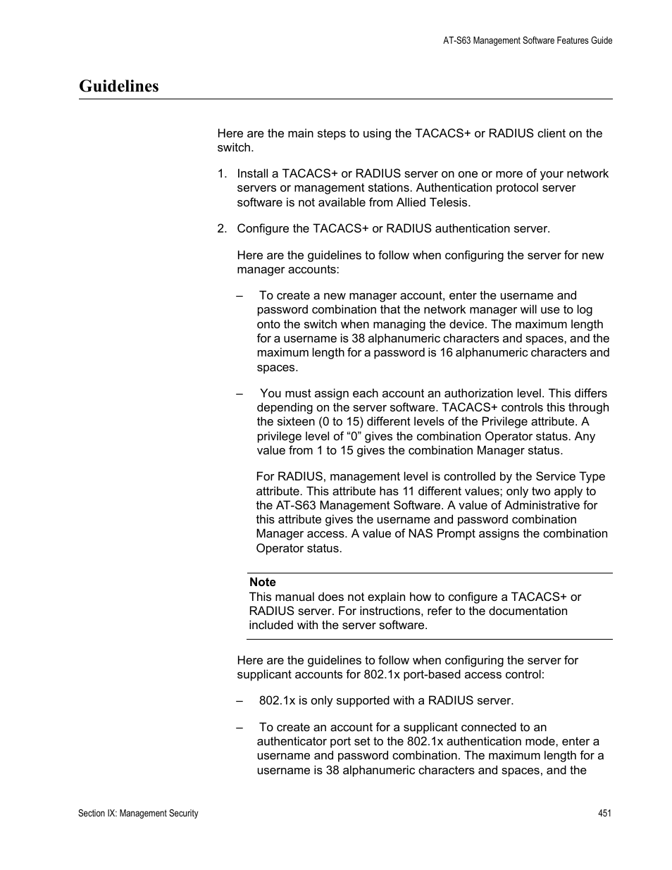 Guidelines | Allied Telesis AT-S63 User Manual | Page 451 / 538