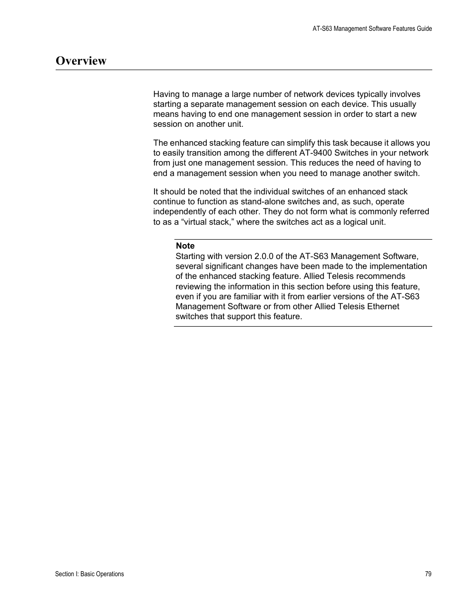 Overview | Allied Telesis AT-S63 User Manual | Page 79 / 538