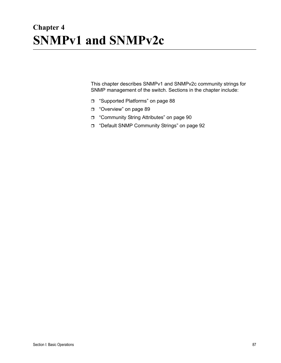 Chapter 4, Snmpv1 and snmpv2c, R 4: snmpv1 and snmpv2c | Allied Telesis AT-S63 User Manual | Page 87 / 538