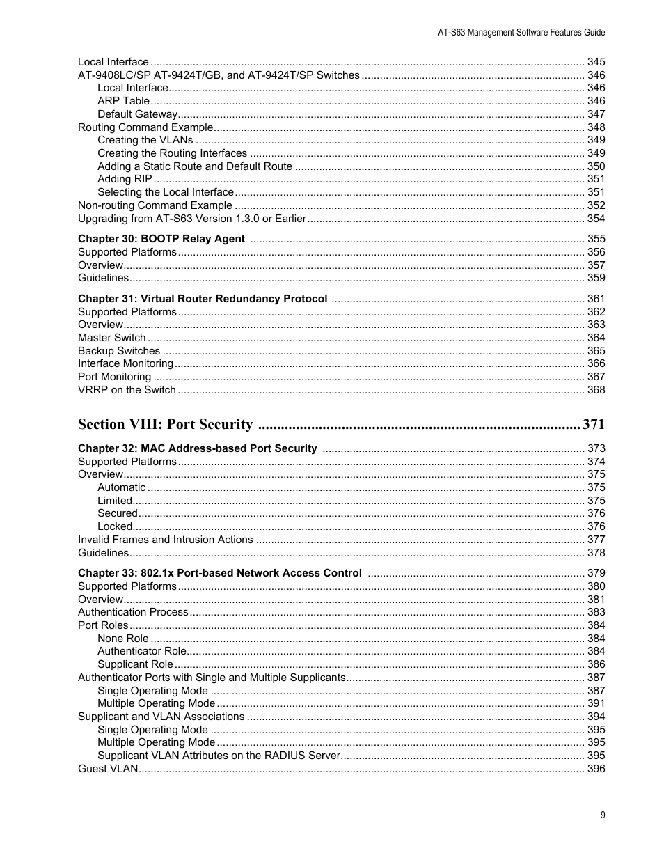 Allied Telesis AT-S63 User Manual | Page 9 / 538