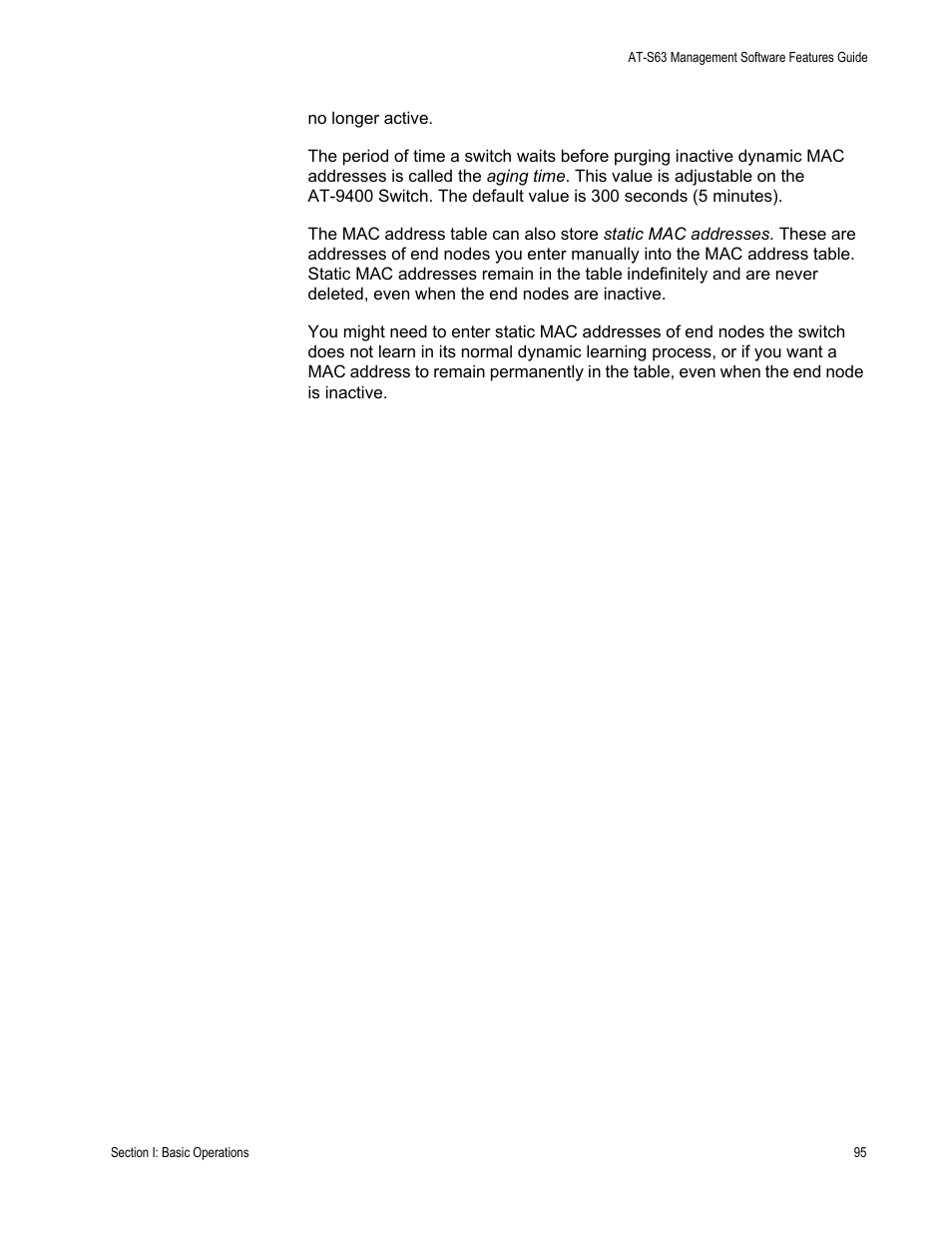 Allied Telesis AT-S63 User Manual | Page 95 / 538