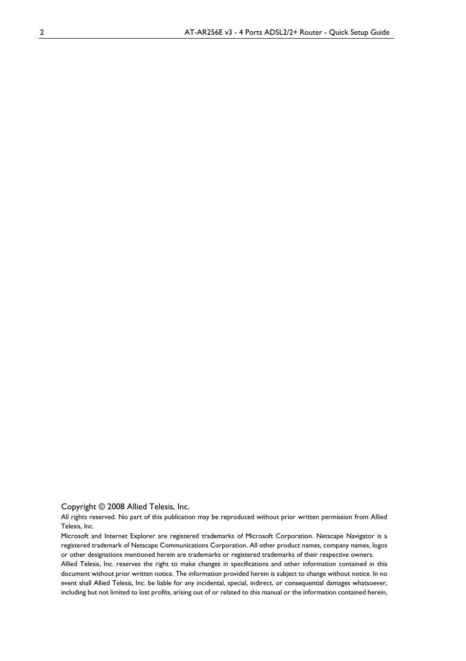 Allied Telesis AT-AR256E v3 User Manual | Page 2 / 18