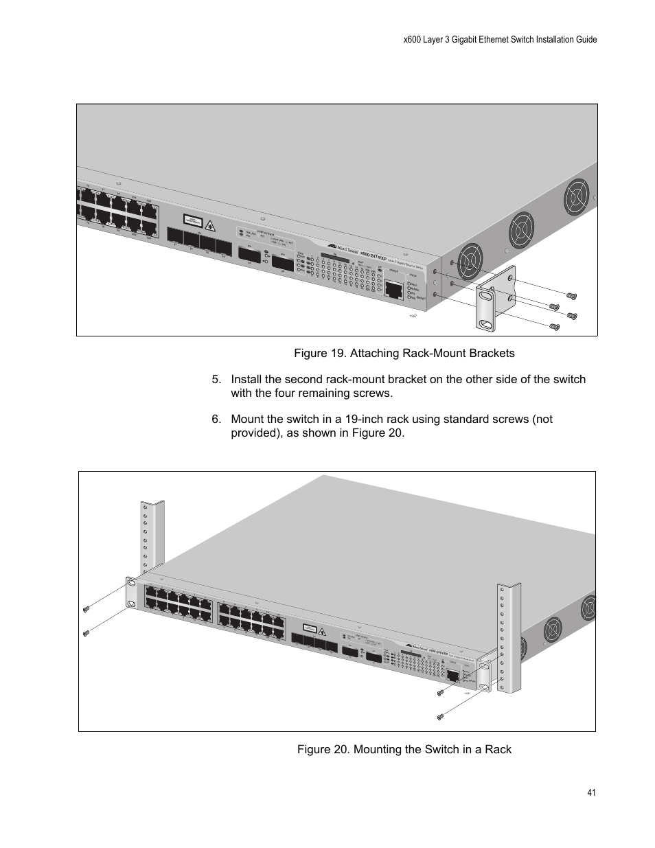 Class 1 laser p roduct d/c l/a, L/a d/c d/c l/a l/a, L/a busy read y fault | Allied Telesis x600-48Ts/XP User Manual | Page 41 / 72