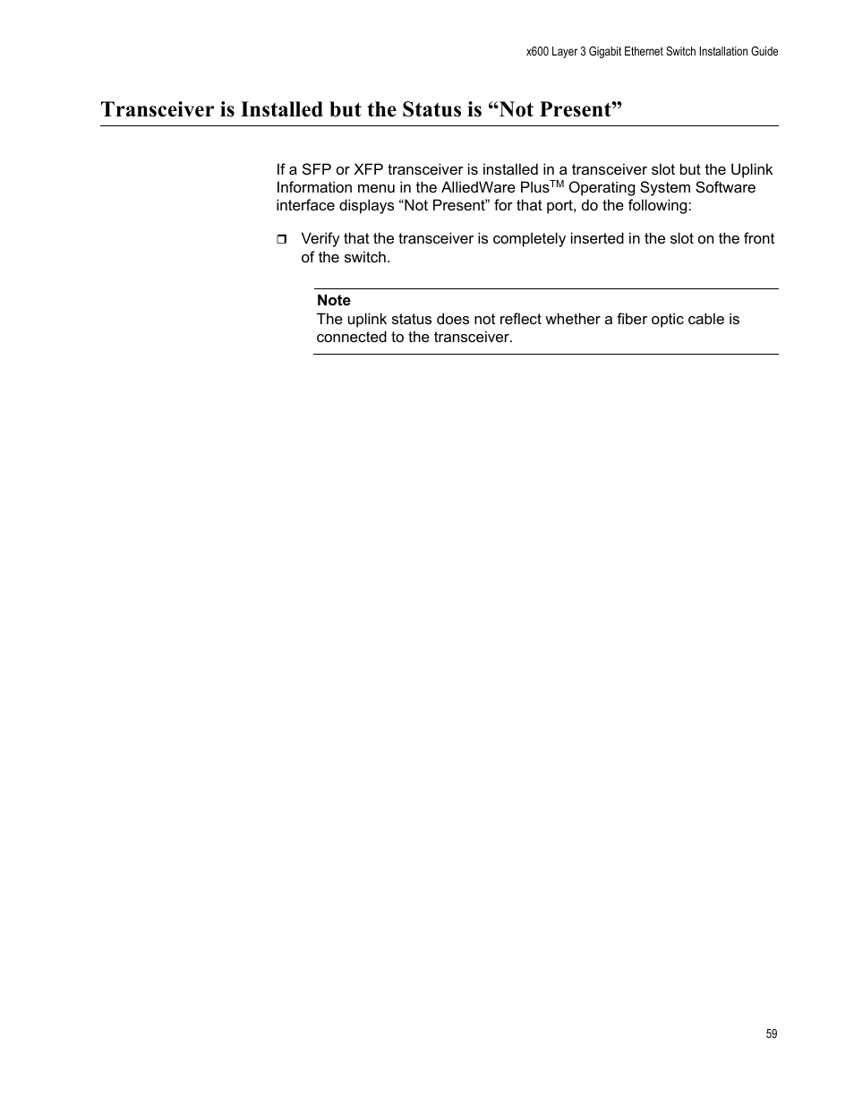 Allied Telesis x600-48Ts/XP User Manual | Page 59 / 72