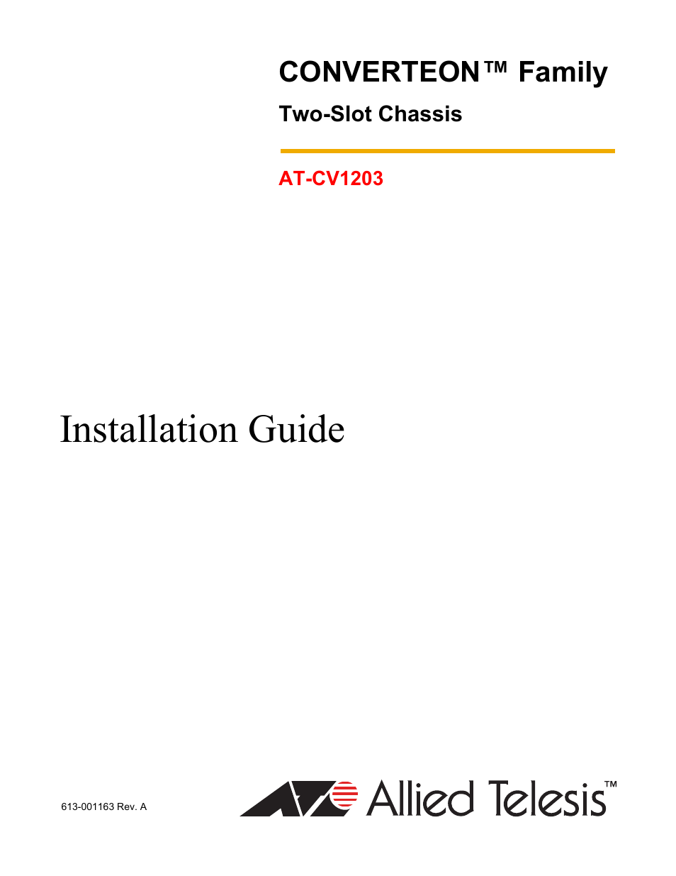 Allied Telesis AT-CV1203 User Manual | 38 pages