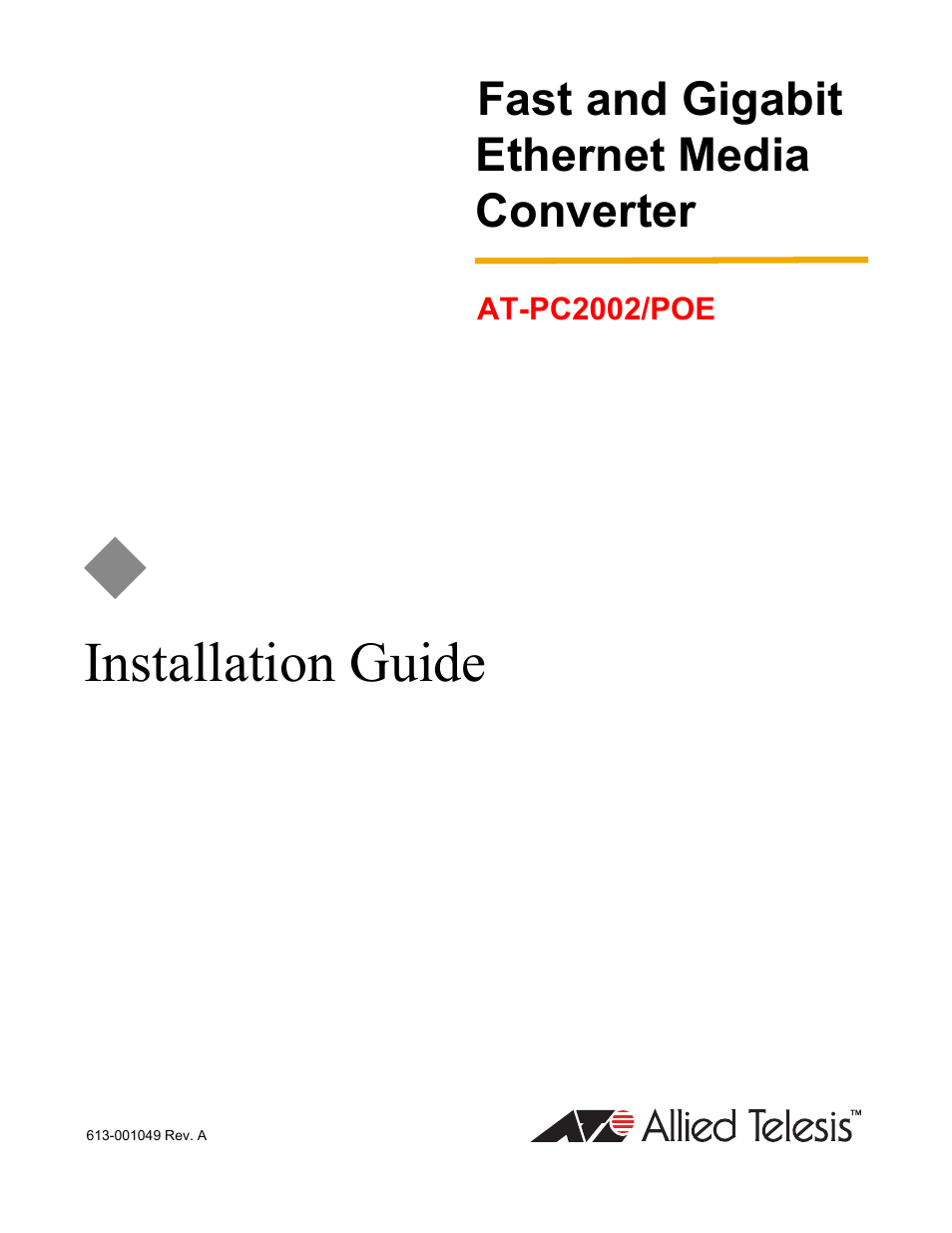 Allied Telesis AT-PC2002/POE User Manual | 68 pages
