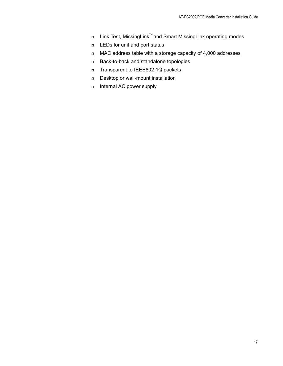 Allied Telesis AT-PC2002/POE User Manual | Page 17 / 68