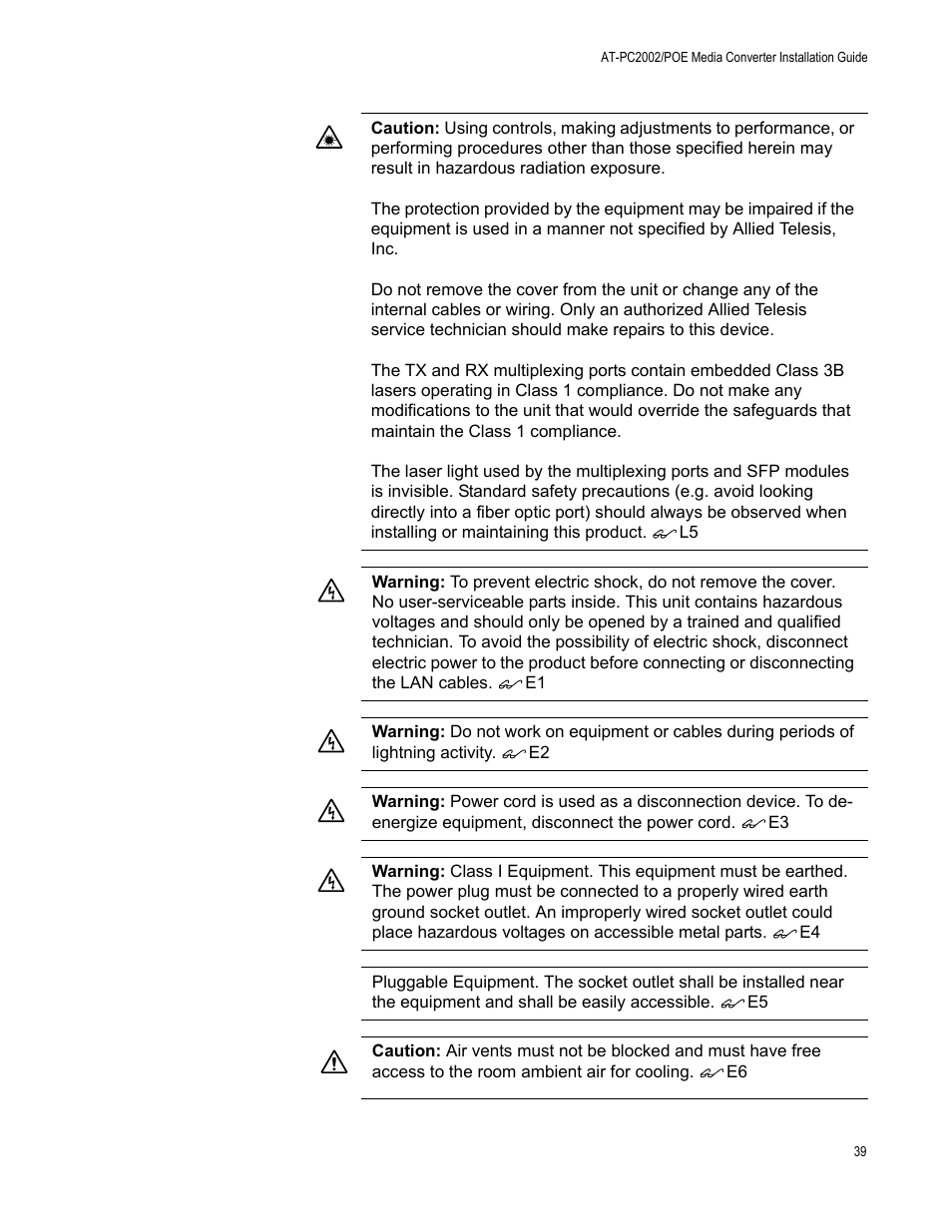 Allied Telesis AT-PC2002/POE User Manual | Page 39 / 68