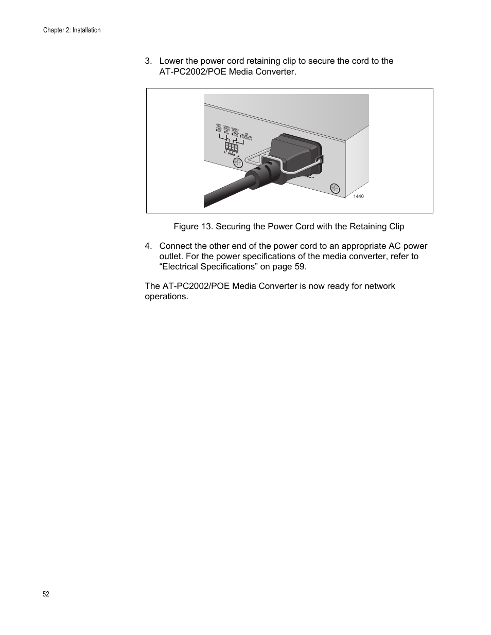 Chapter 2: installation 52 | Allied Telesis AT-PC2002/POE User Manual | Page 52 / 68