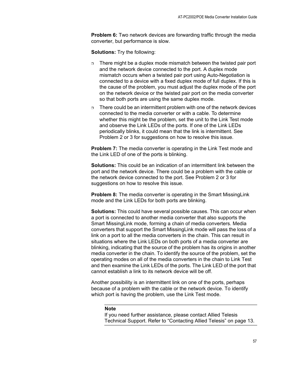 Allied Telesis AT-PC2002/POE User Manual | Page 57 / 68