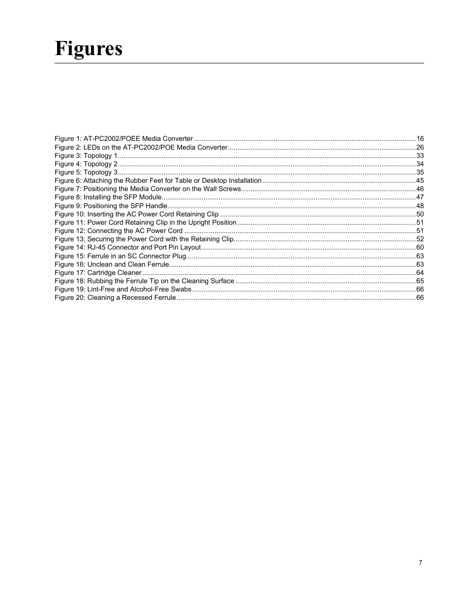 Figures | Allied Telesis AT-PC2002/POE User Manual | Page 7 / 68