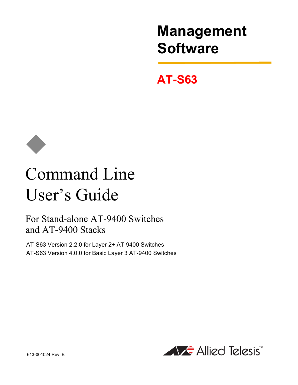 Allied Telesis AT-S63 User Manual | 836 pages