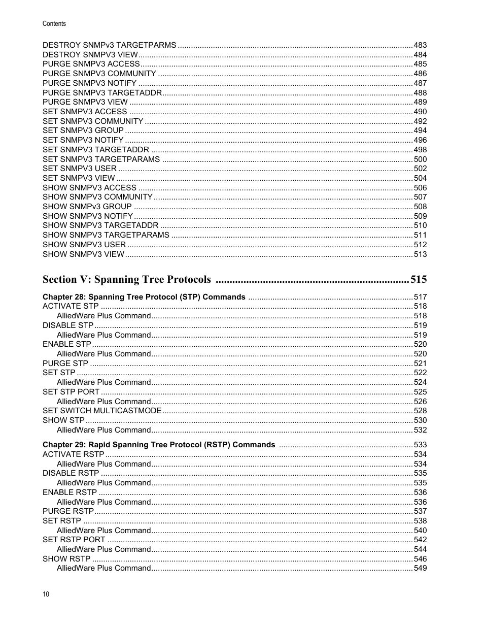 Allied Telesis AT-S63 User Manual | Page 10 / 836