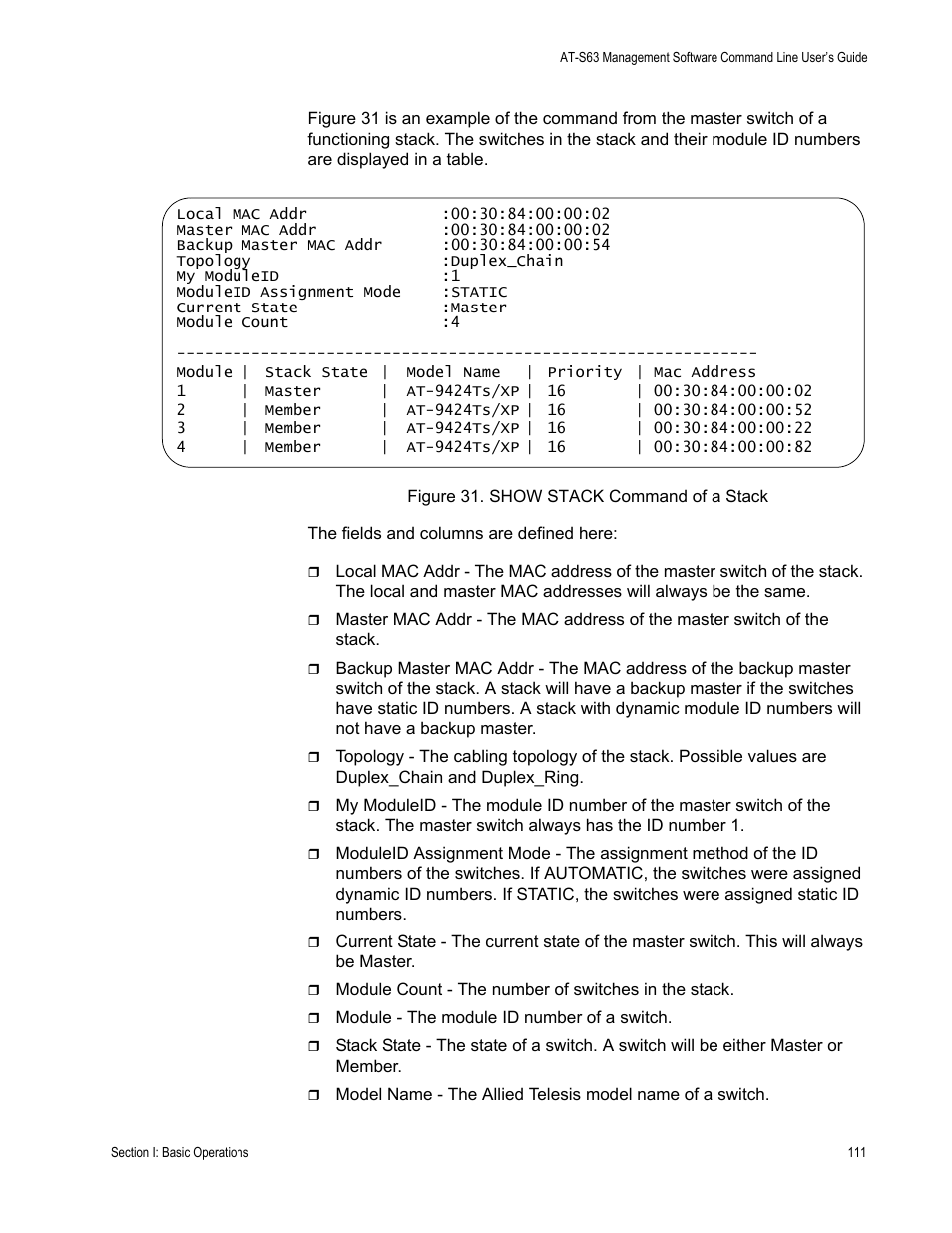 Allied Telesis AT-S63 User Manual | Page 111 / 836