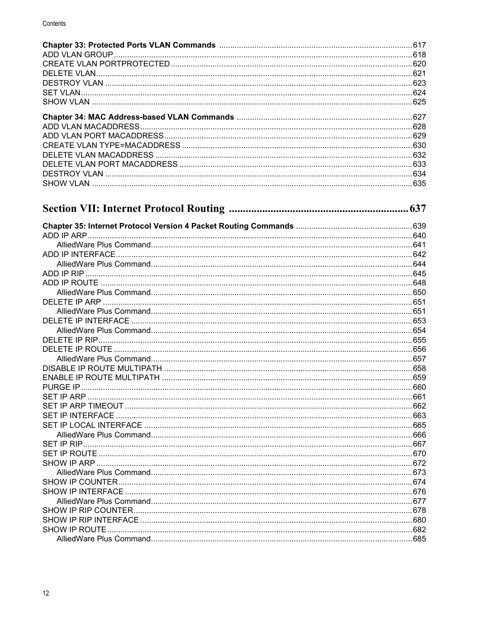Allied Telesis AT-S63 User Manual | Page 12 / 836