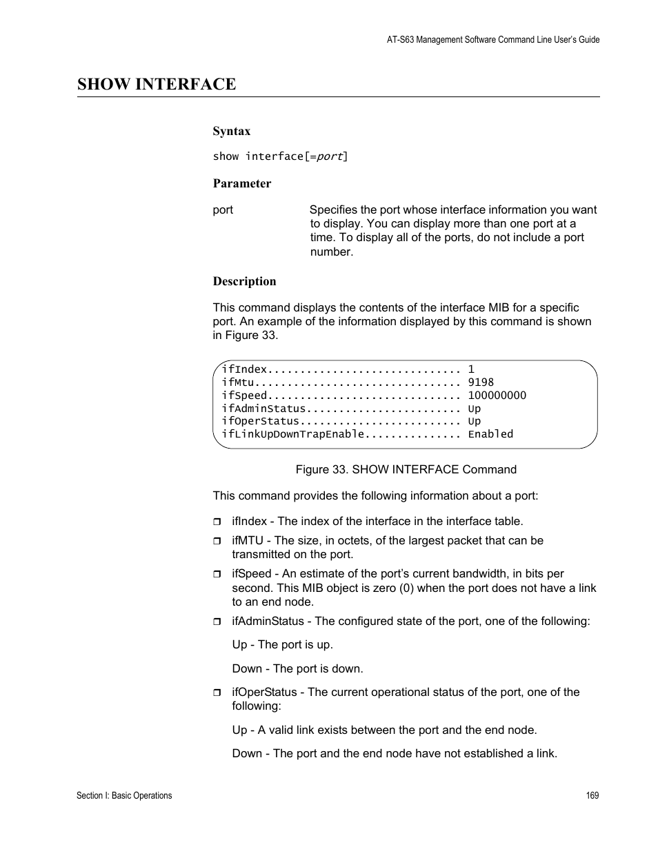 Show interface | Allied Telesis AT-S63 User Manual | Page 169 / 836