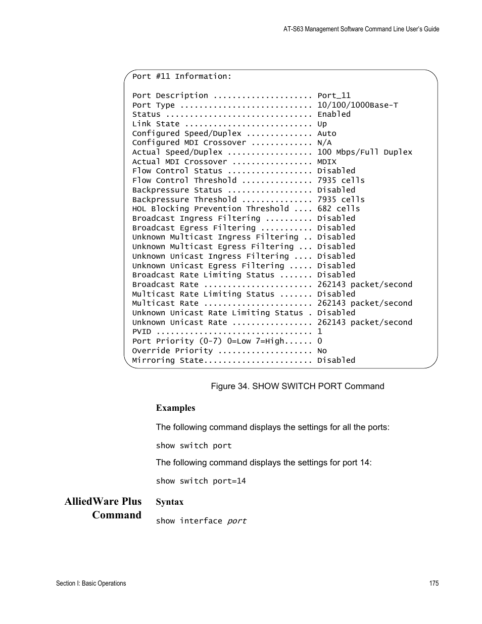 Alliedware plus command | Allied Telesis AT-S63 User Manual | Page 175 / 836