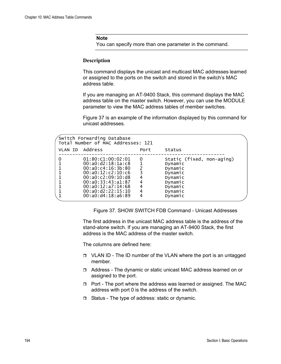 Allied Telesis AT-S63 User Manual | Page 194 / 836
