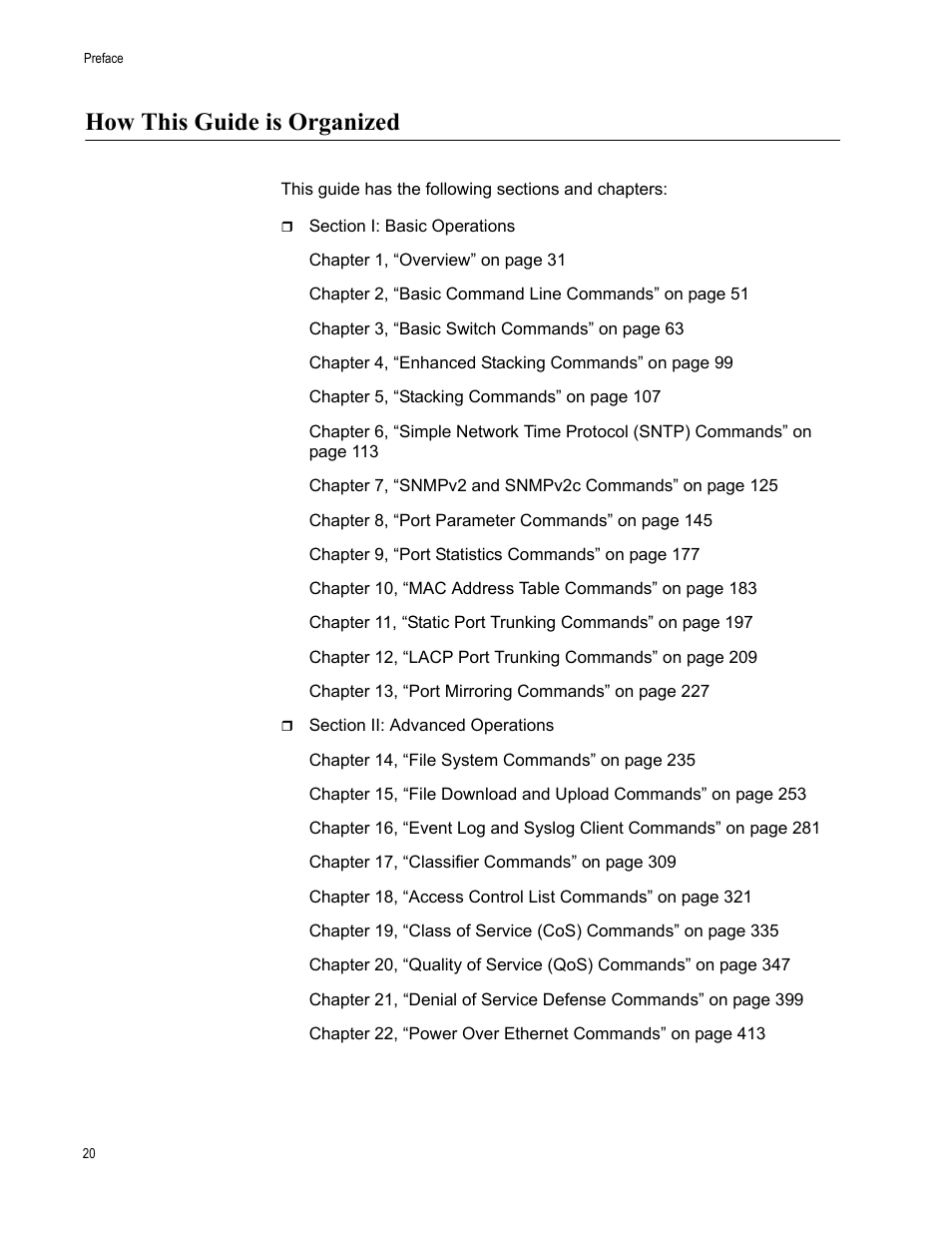 How this guide is organized | Allied Telesis AT-S63 User Manual | Page 20 / 836