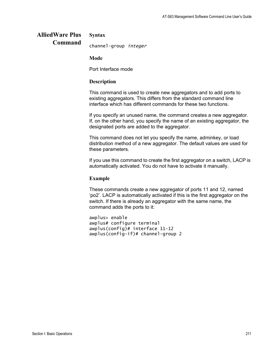 Alliedware plus command | Allied Telesis AT-S63 User Manual | Page 211 / 836