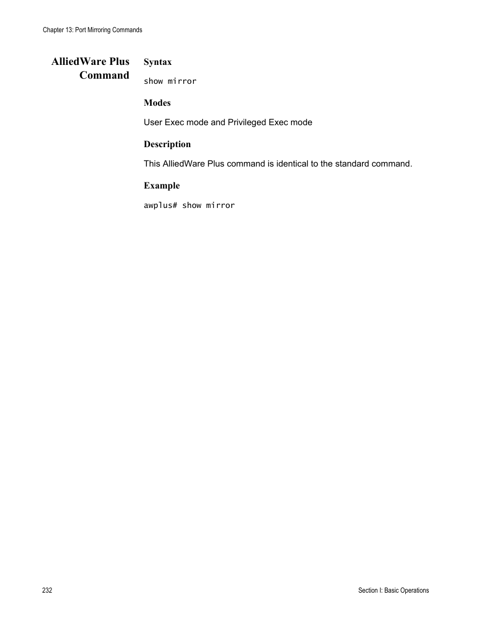 Alliedware plus command | Allied Telesis AT-S63 User Manual | Page 232 / 836