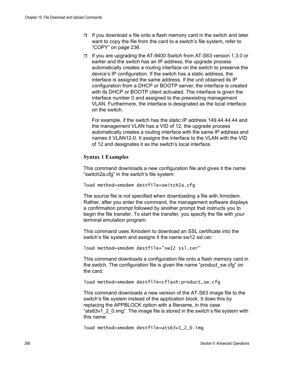 Allied Telesis AT-S63 User Manual | Page 266 / 836