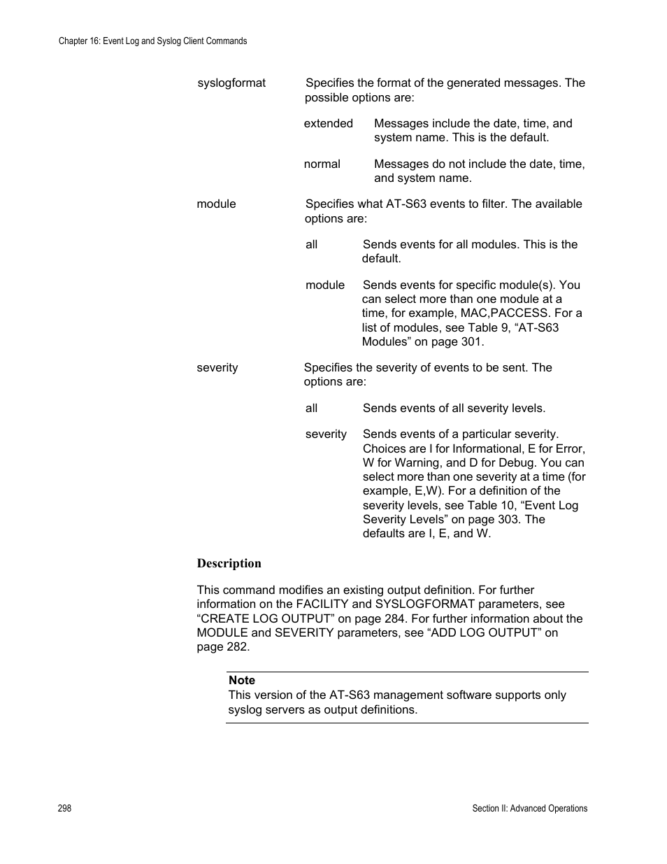 Allied Telesis AT-S63 User Manual | Page 298 / 836
