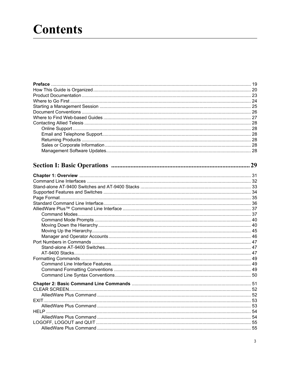 Allied Telesis AT-S63 User Manual | Page 3 / 836