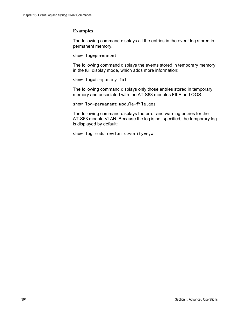 Allied Telesis AT-S63 User Manual | Page 304 / 836