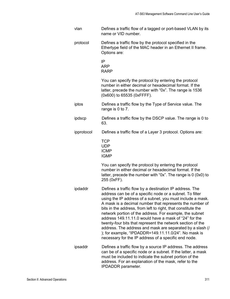 Allied Telesis AT-S63 User Manual | Page 311 / 836
