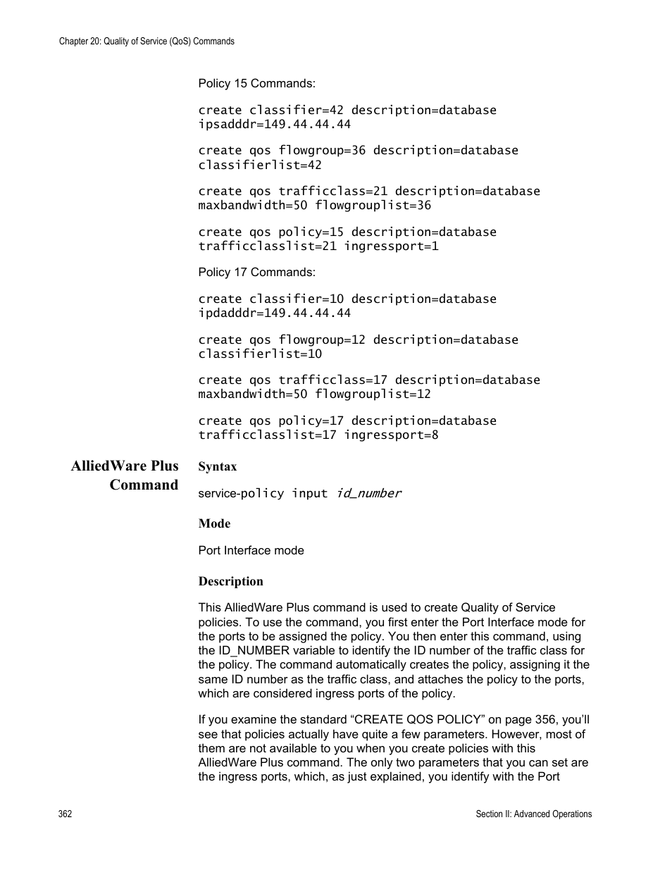 Alliedware plus command | Allied Telesis AT-S63 User Manual | Page 362 / 836