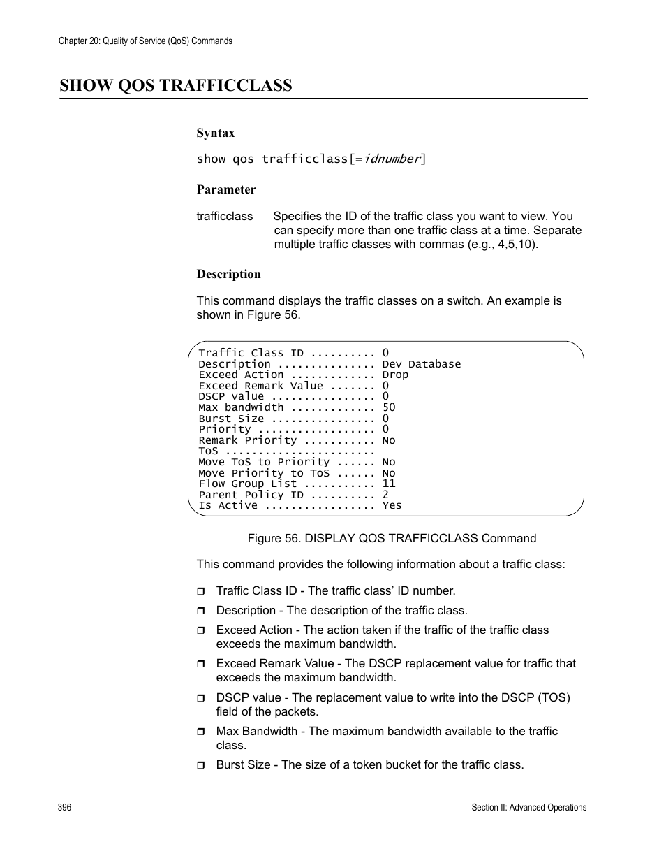 Show qos trafficclass | Allied Telesis AT-S63 User Manual | Page 396 / 836