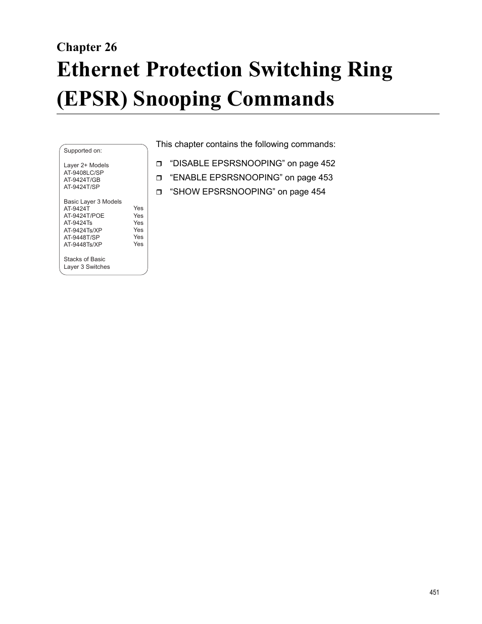 Chapter 26 | Allied Telesis AT-S63 User Manual | Page 451 / 836
