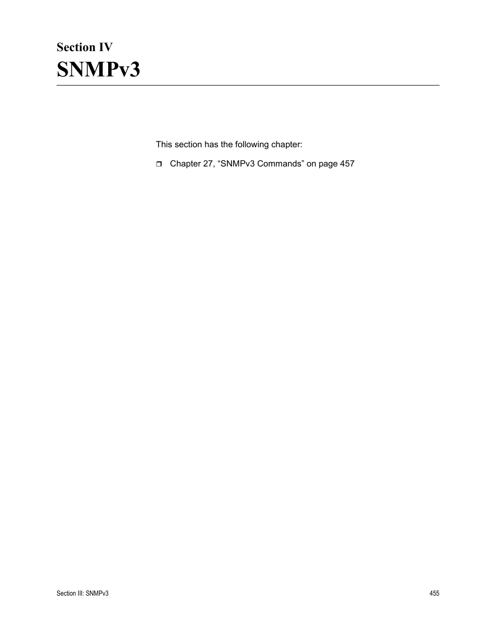 Section iv, Snmpv3, Section iv: snmpv3 | Allied Telesis AT-S63 User Manual | Page 455 / 836
