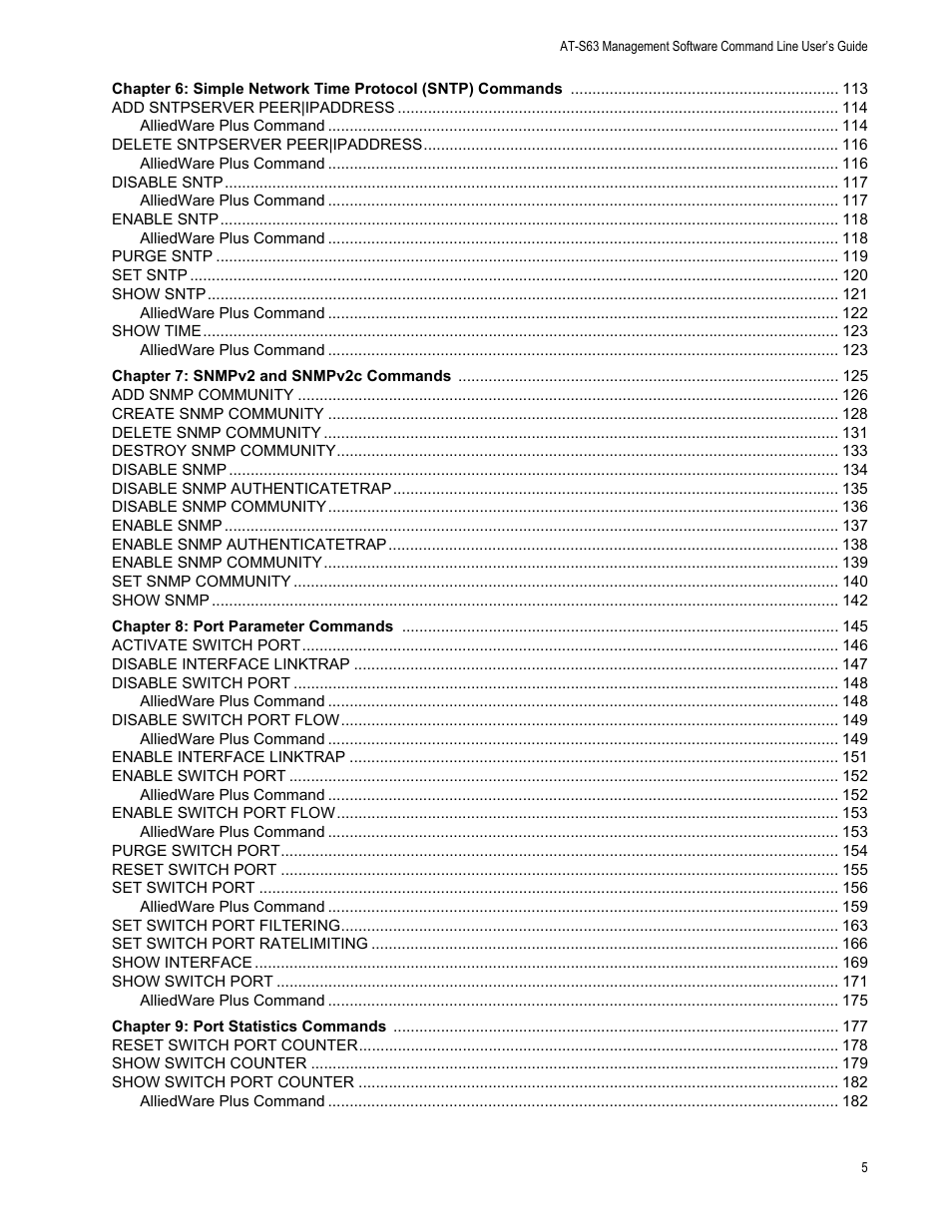Allied Telesis AT-S63 User Manual | Page 5 / 836