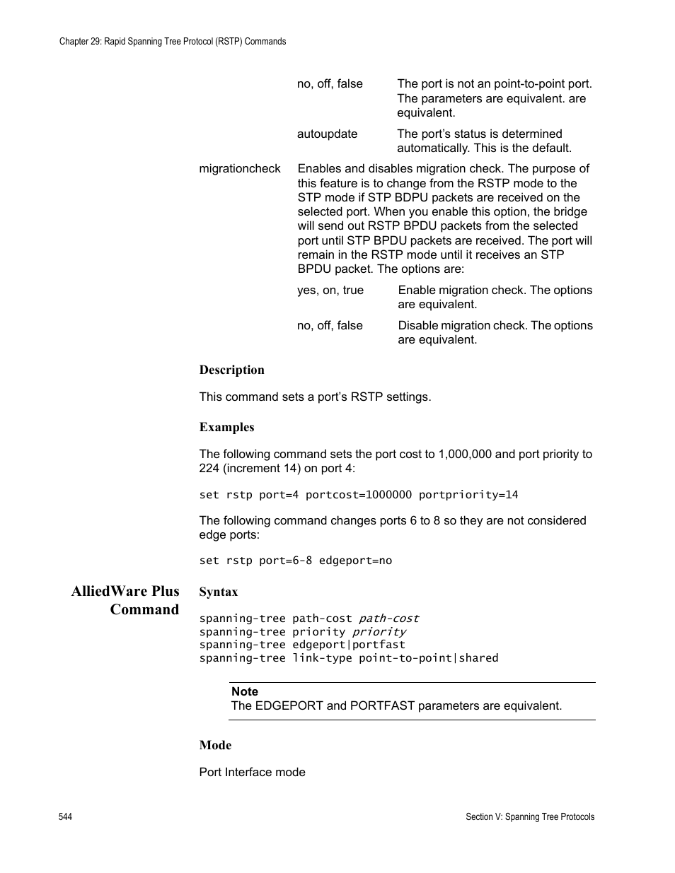 Alliedware plus command | Allied Telesis AT-S63 User Manual | Page 544 / 836