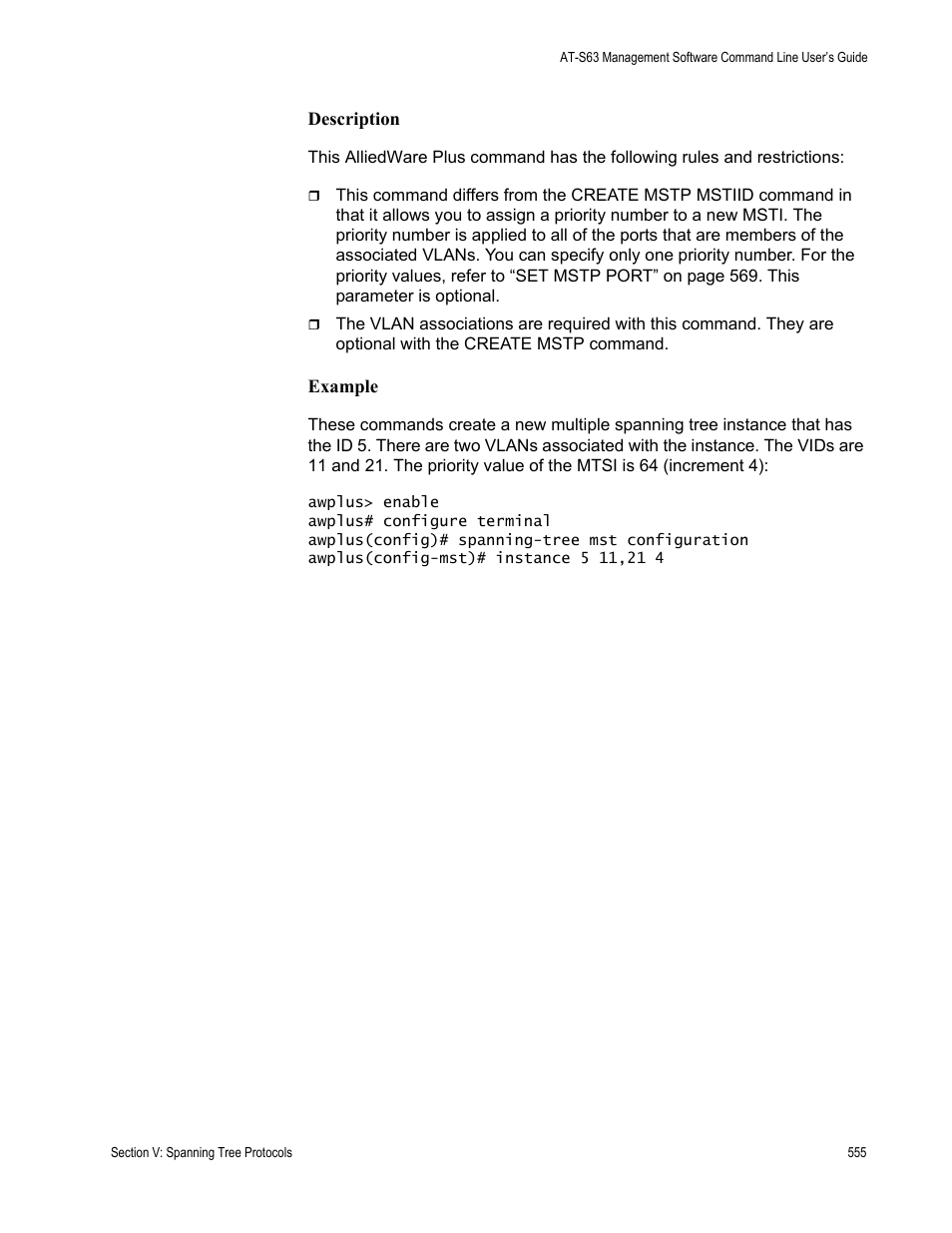 Allied Telesis AT-S63 User Manual | Page 555 / 836