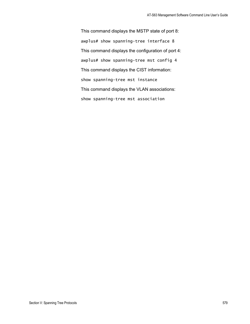 Allied Telesis AT-S63 User Manual | Page 579 / 836