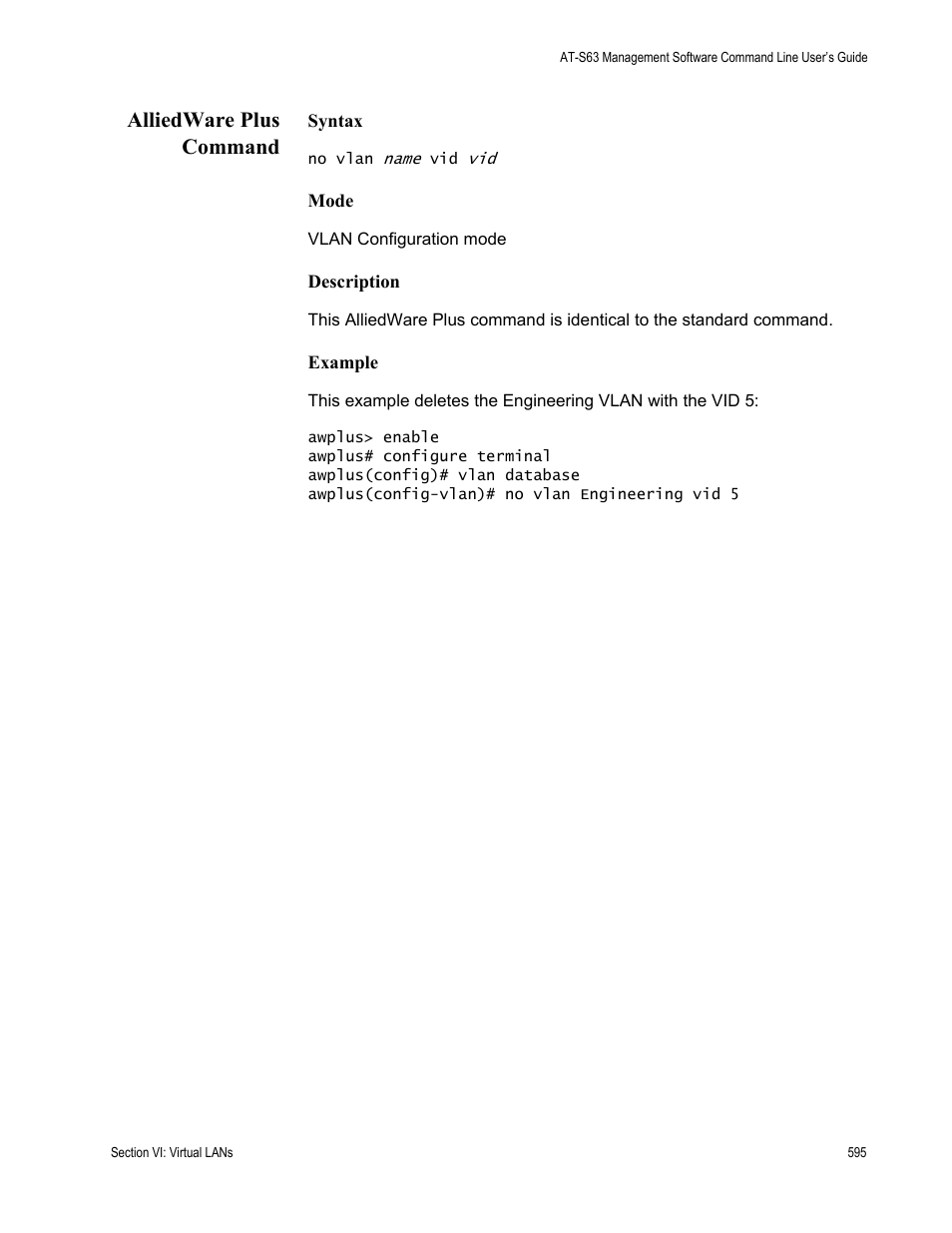 Alliedware plus command | Allied Telesis AT-S63 User Manual | Page 595 / 836