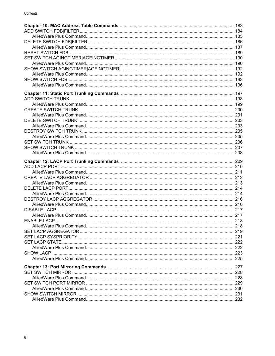 Allied Telesis AT-S63 User Manual | Page 6 / 836