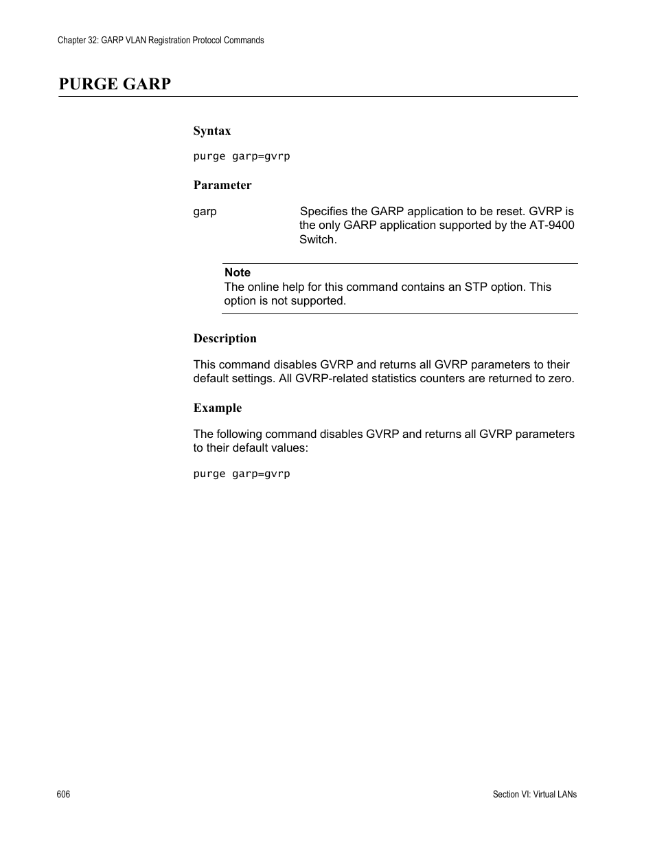 Purge garp | Allied Telesis AT-S63 User Manual | Page 606 / 836