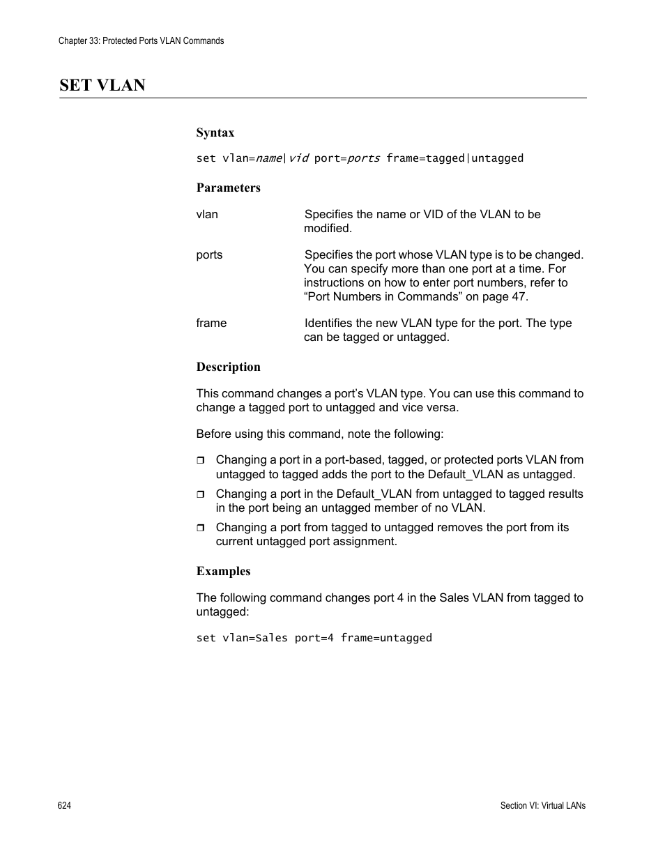 Set vlan | Allied Telesis AT-S63 User Manual | Page 624 / 836