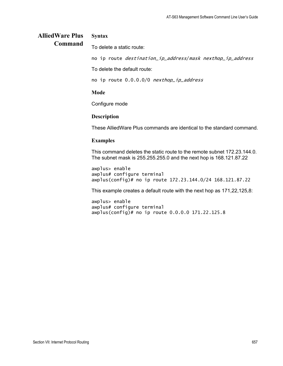 Alliedware plus command | Allied Telesis AT-S63 User Manual | Page 657 / 836
