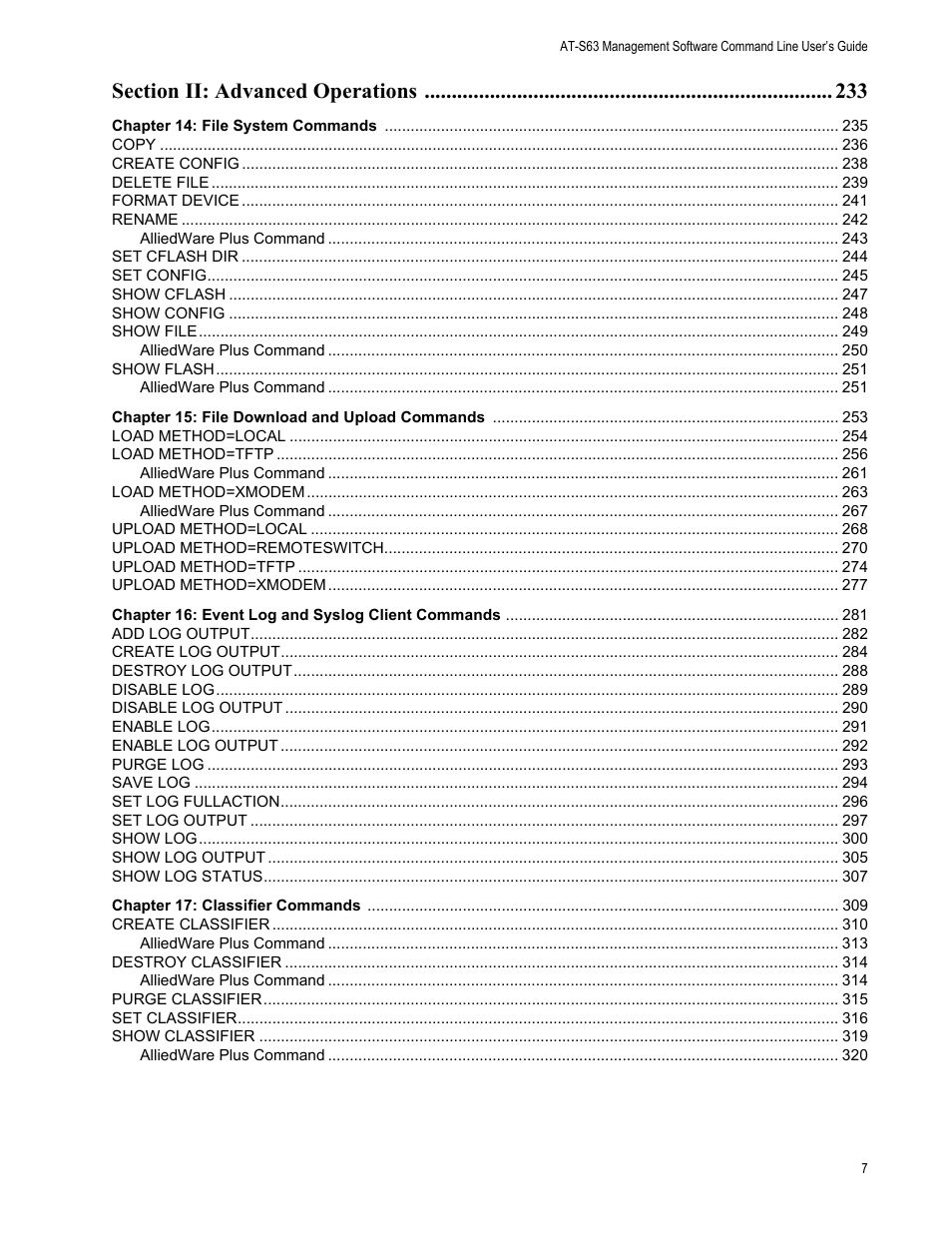 Allied Telesis AT-S63 User Manual | Page 7 / 836
