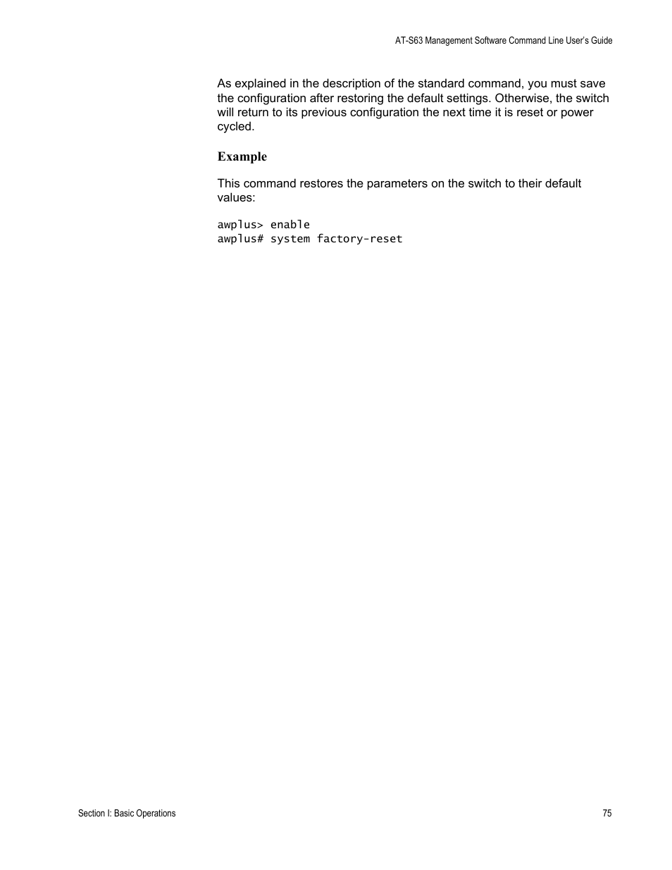 Allied Telesis AT-S63 User Manual | Page 75 / 836