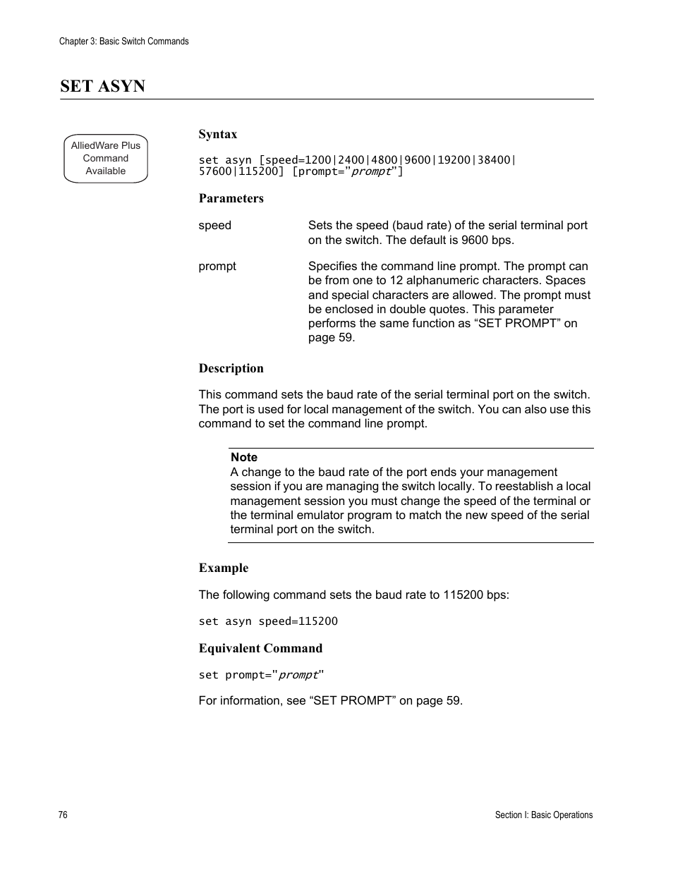 Set asyn | Allied Telesis AT-S63 User Manual | Page 76 / 836