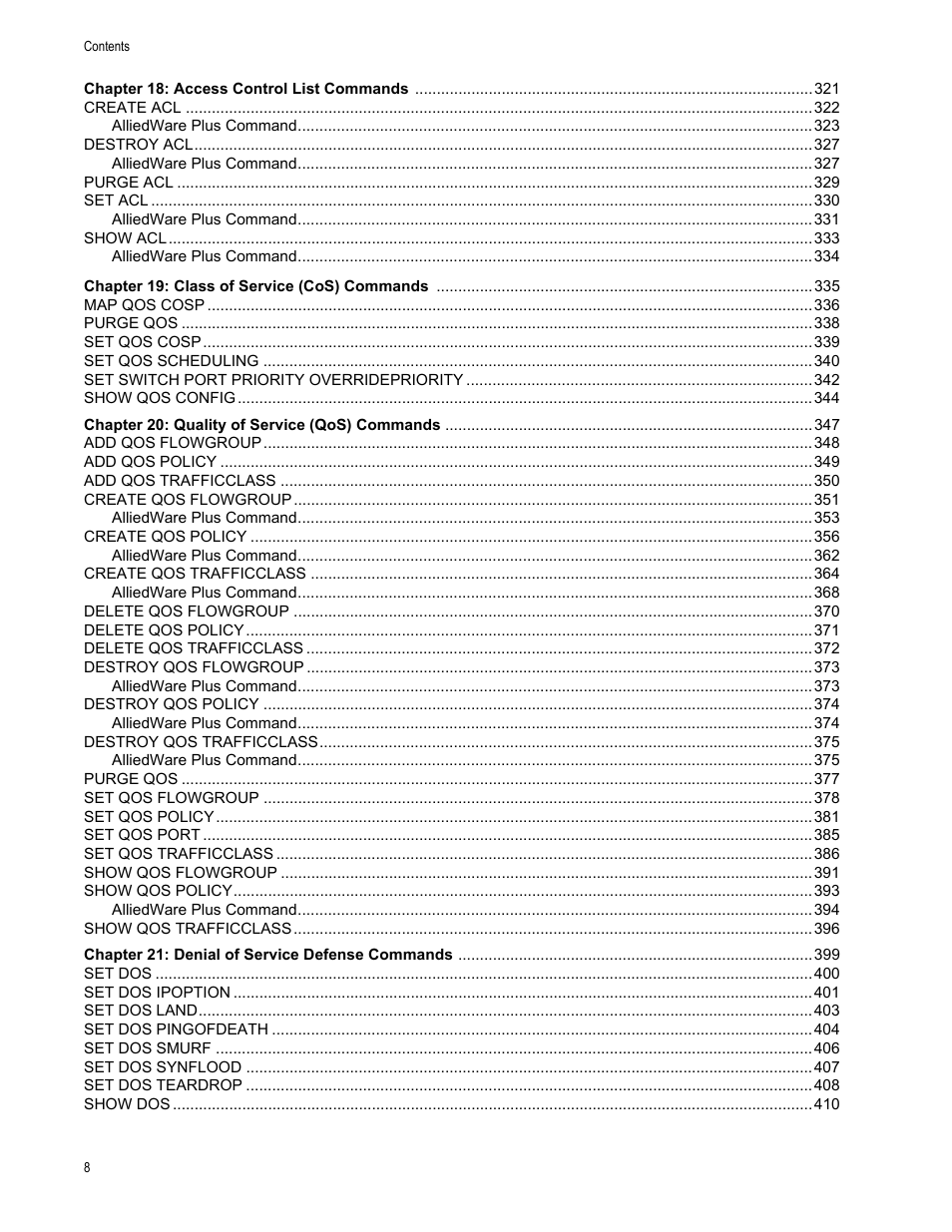 Allied Telesis AT-S63 User Manual | Page 8 / 836