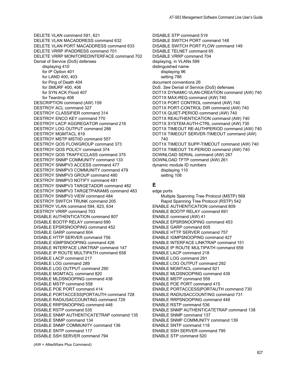 Allied Telesis AT-S63 User Manual | Page 827 / 836