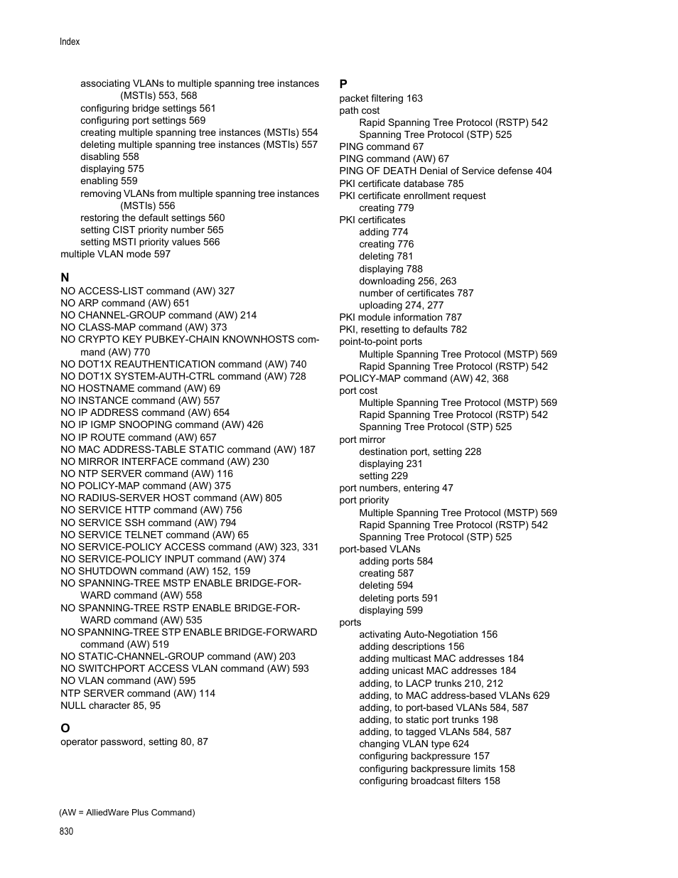 Allied Telesis AT-S63 User Manual | Page 830 / 836